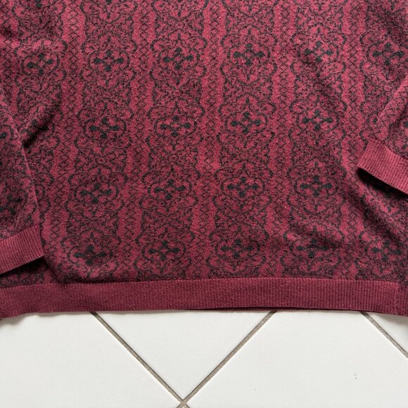 Topman burgundy jacquard knit sweater - Picture 5 of 12
